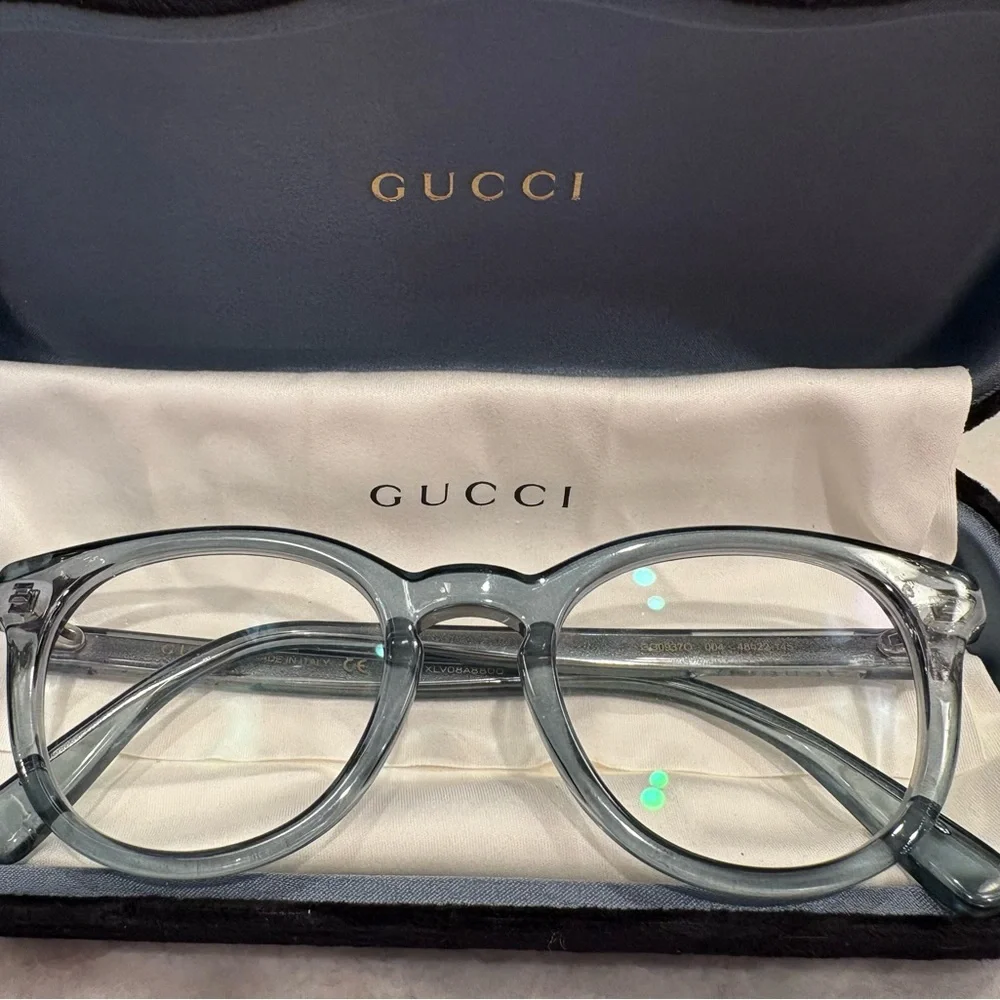 Gucci Transparent Green/Gray Eyeglasses - Picture 1 of 5